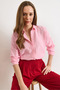 Women's Candy Pink Embroidery Detailed Muslin Shirt Gml-19001333