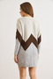 Women's Gray Geometric Patterned Knitwear Tunic Dress Elb-19002568 - 5