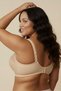 Skin Color Plus Size D Cup Patterned Lace Sponge-Free Wire-Free Shaping / Sculpting Minimizer Bra - 4