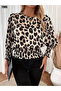 New Season Women's Long Sleeve Crew Neck Leopard Print Modal Blouse Soft Textured