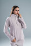 Women's Thessaloniki Fabric Mock Neck Half Zipper Dirty Stitching Pants Bottom-Top Set - 6