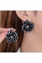 Black Garden-Flower Earrings - 2