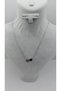 Silver Color-H Letter Necklace with Steel Heart Detail - 3