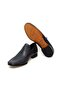 Dark Blue Color Laceless Genuine Leather Men's Shoes - 3