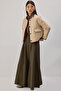 CONTRAST BELTED QUILTED JACKET