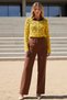 Women's Yellow Lace-Like Knit Knitted Detailed Soft Textured New Season Stylish Knitwear Sweater Blouse – Women's Sweater - 7