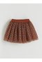 Lcw Kids Beige Girl's Printed Blouse and Skirt - 5