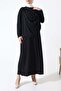 Sandy Draped Shoulder Button Detailed Long Dress - 3