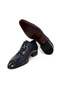 Dark Blue Color Lace-Up Genuine Leather Men's Shoes - 3