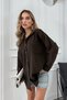 Women's Button Detailed Single Pocket Shirt Brown - 2