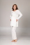 3-Piece Maternity Set with Crepe Textured Dressing Gown - Adjustable Waist Maternity Pajama Set - 5