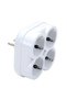 4-Outlet Grounded 3500 Watt 16 Ampere 250 Volt White Quadruple Multi-Purpose Golyat Socket - 3