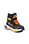 2087 F Black Phosphor Yellow Boys' Boots with Fleece Inside and Velcro Fasteners