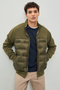 Munoz khaki zippered and pocketed scuba fabric standard fit men's jacket - 3