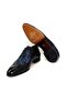Black Color Lace-Up Genuine Leather Men's Shoes - 3