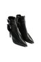 Genuine Leather Double Buckle Pointed Toe Rubber Sole Zippered Boots 206 Nappa Nera (Black) - 2