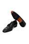 Black Color Laceless Genuine Leather Men's Shoes - 3