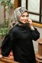 Ecozen Scarf Tn2105 Floral Pattern 13-Linen-Black-Ecru - 2