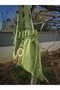 Green Tote Cloth Shoulder Bag with Drawstring/Tassel Mandala Detail - 5