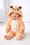 Sweet Hooded Deer Figured Plush Baby Romper - 3