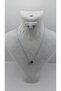 Silver Color-S Letter Necklace with Zircon Stone Steel Heart Detail - 4