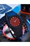 Aura Watch with Arabic Numerals Matte Black Minimalist with Red Paced Silver Dial for Men & Wonen - 7