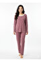 Thin Viscose Pajama Set with Lace Detail on the Collar - 2