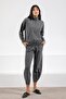 Anthracite Long Sleeve Half Turtleneck Zippered Cashmere Women's Knitwear Sweater - 4