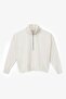 Ecru Long Sleeve Half Turtleneck Zippered Cashmere Women's Knitwear Sweater - 8