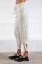 Ecru Pocketed and Lace-Up High-Waisted Elasticated Leg Cashmere Women's Knitwear Trousers - 4