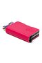 Fuchsia Leather Rfid Aluminum Dual Mechanism Card Holder and Wallet - 3
