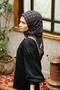 Ecozen Scarf Tn2106 Monogram 13-Black-Beige - 4