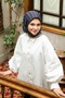 Ecozen Scarf Tn2106 Monogram 08-Dark Navy Blue-Beige - 2