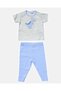 Baby Blue Set Of Grower, Bodysuit, Bib, Hat And Mittens - 2