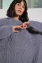 A.Gray Crew Neck Cashmere and Wool Blend Soft Textured Long Sleeve Women's Knitwear Sweater - 3