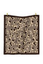 Floral Patterned Satin Scarf 50X50 cm |   Stylish Women's Bandana in Brown and Gray Tones