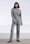 A.Grey Long Sleeve Turtleneck Corded Fabric Cashmere Women's Knitwear Sweater - 7