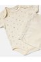 Baby Beige Set Of Grower, Bodysuit, Bib, Hat And Mittens - 4