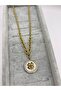 Steel Gold Pearlescent Clover Chain Necklace - 4