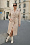 Women's Double-Breasted Casual Trend Beige Cashmere Coat - 4