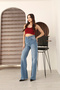 Women's Jeans Full Stretch Fabric Palazzo - 4