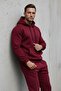 Men's Kangaroo Pocket Burgundy Hooded Sweatshirt - 3