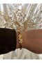 Pearlescent & Zircon Stone Detailed Steel Handcuff Bracelet - 2
