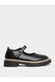 Color Block Metal Buckle Detail Thick Sole Loafers