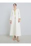 Women Beige Jacquard Jalabiya with Gold Accents - 3