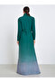 Ombre Textured Pleated Button Side Detail Long Sleeve Abaya - 5