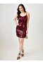 Burgundy Sequin Mini Bodycon Dress - 5