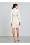 Women White Long Sleeves Blazer Mini Dress - 5