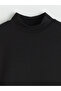Lcw Modest Black High Collar Soft Touch Women's Sweatshirt Tunic - 7
