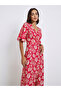 Floral Half Sleeves A-Line Maxi Dress - 2